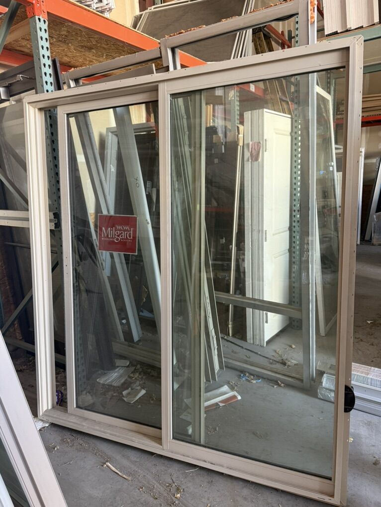 Milgard 6' X 6'8 Sliding Door Almond Color