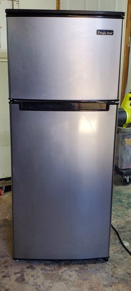 Magic Chef Mini Refrigerator/Freezer - Compact Silver Stainless Steel Finish, well cared for.  Lightly used.