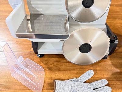 OSTBA Electric Meat Slicer with Two 7.5” Stainless Steel Blades, 200W