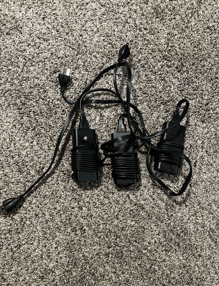 (3) 65 Watt Dell USB C Laptop Power Cords
