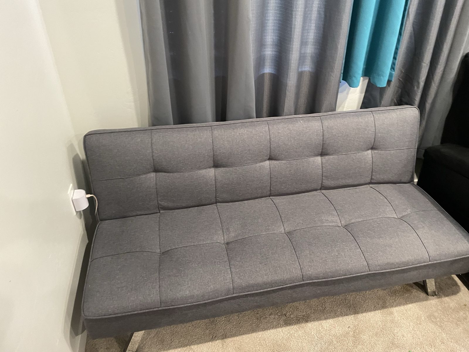 Grey upholstery sofa bed