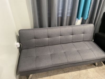 Grey upholstery sofa bed