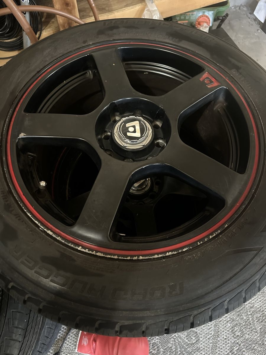 Vision Wheel 16" 4-Lug Universal Black Rims w/ New Roadhugger Tires for Honda Civic