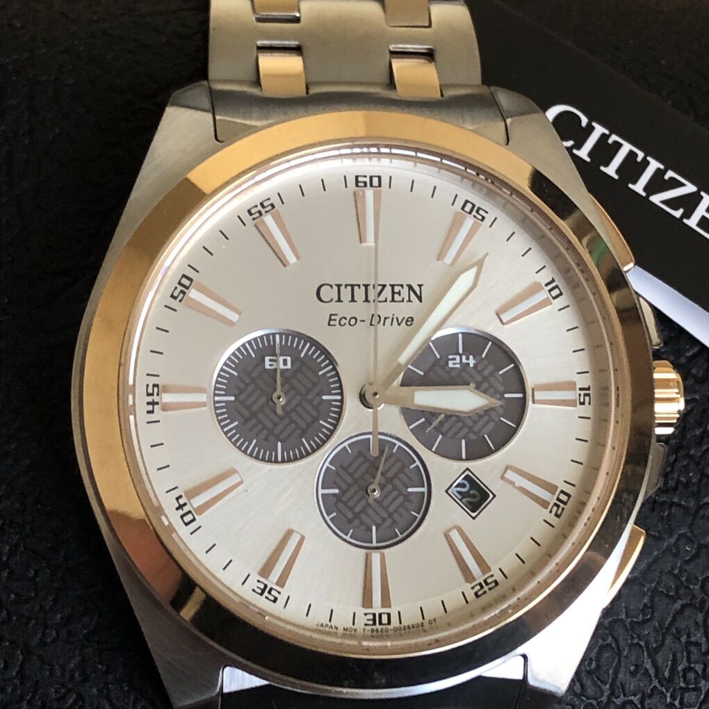 Mens Citizen Eco-Drive Men Chrono two tone NEW
