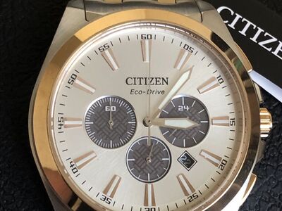 Mens Citizen Eco-Drive Men Chrono two tone NEW
