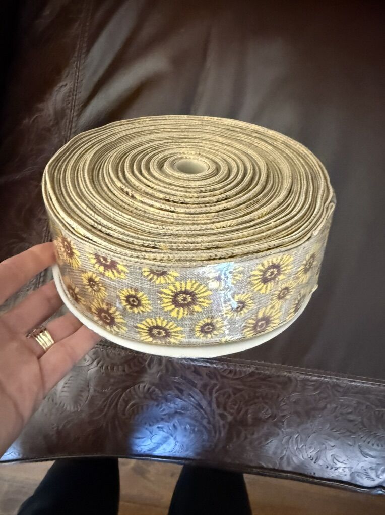 NEW Sunflower ribbon wired 50 yards