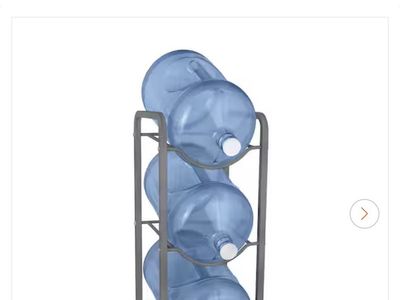 Brio 5-Gallon Water Bottle Rack - Single Column, Holds 3 Bottles (Gray)