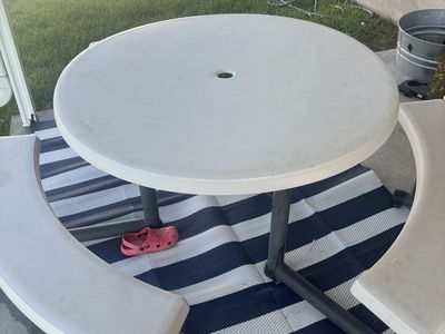 Lifetime Round Outdoor Picnic Table with Curved Benches