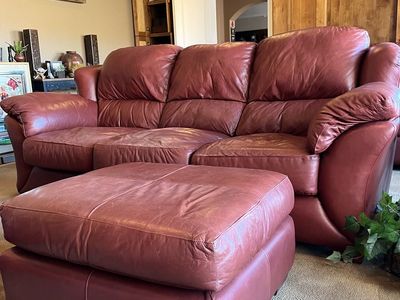 Leather Couch with Otto