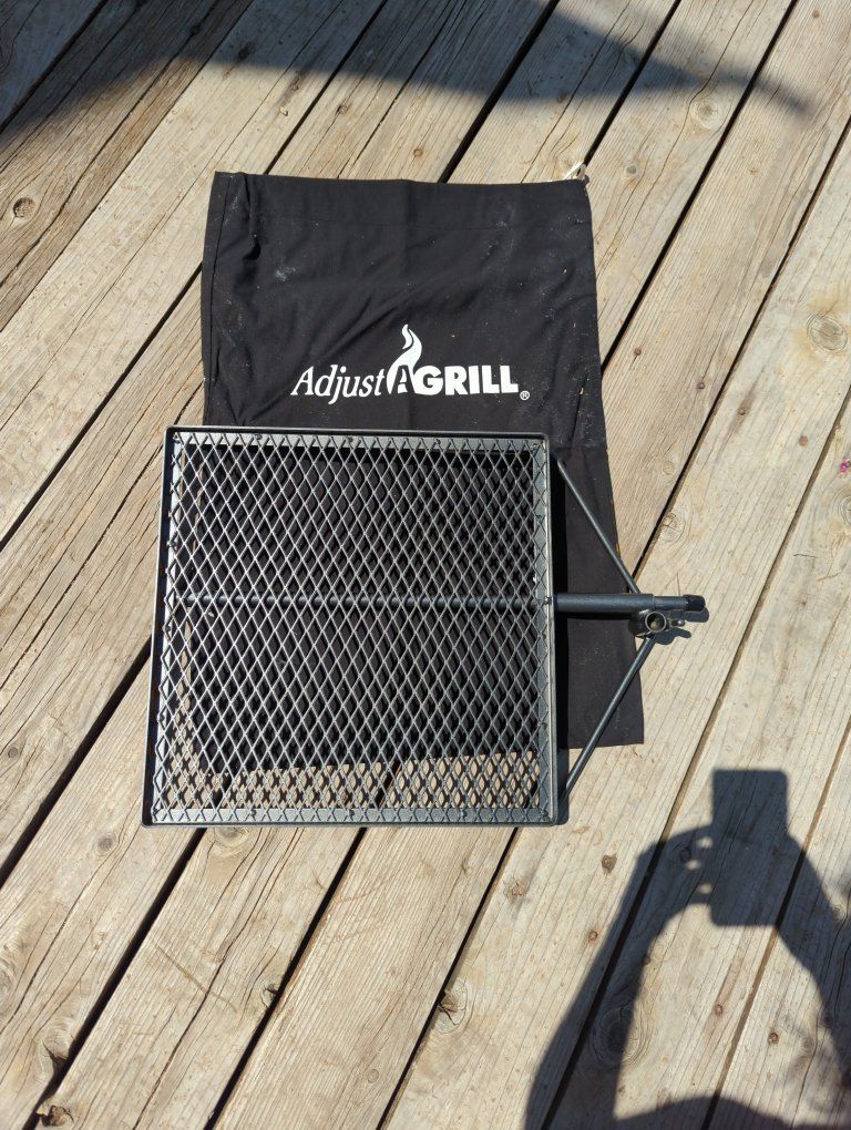 AdjustAGRILL Portable Campfire Grill Grate with Adjustable Height and Carry Bag