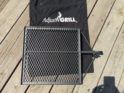 AdjustAGRILL Portable Campfire Grill Grate with Adjustable Height and Carry Bag