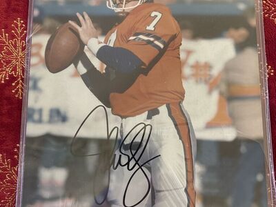 John Elway Denver Broncos Auto 8x10 Photo W/COA