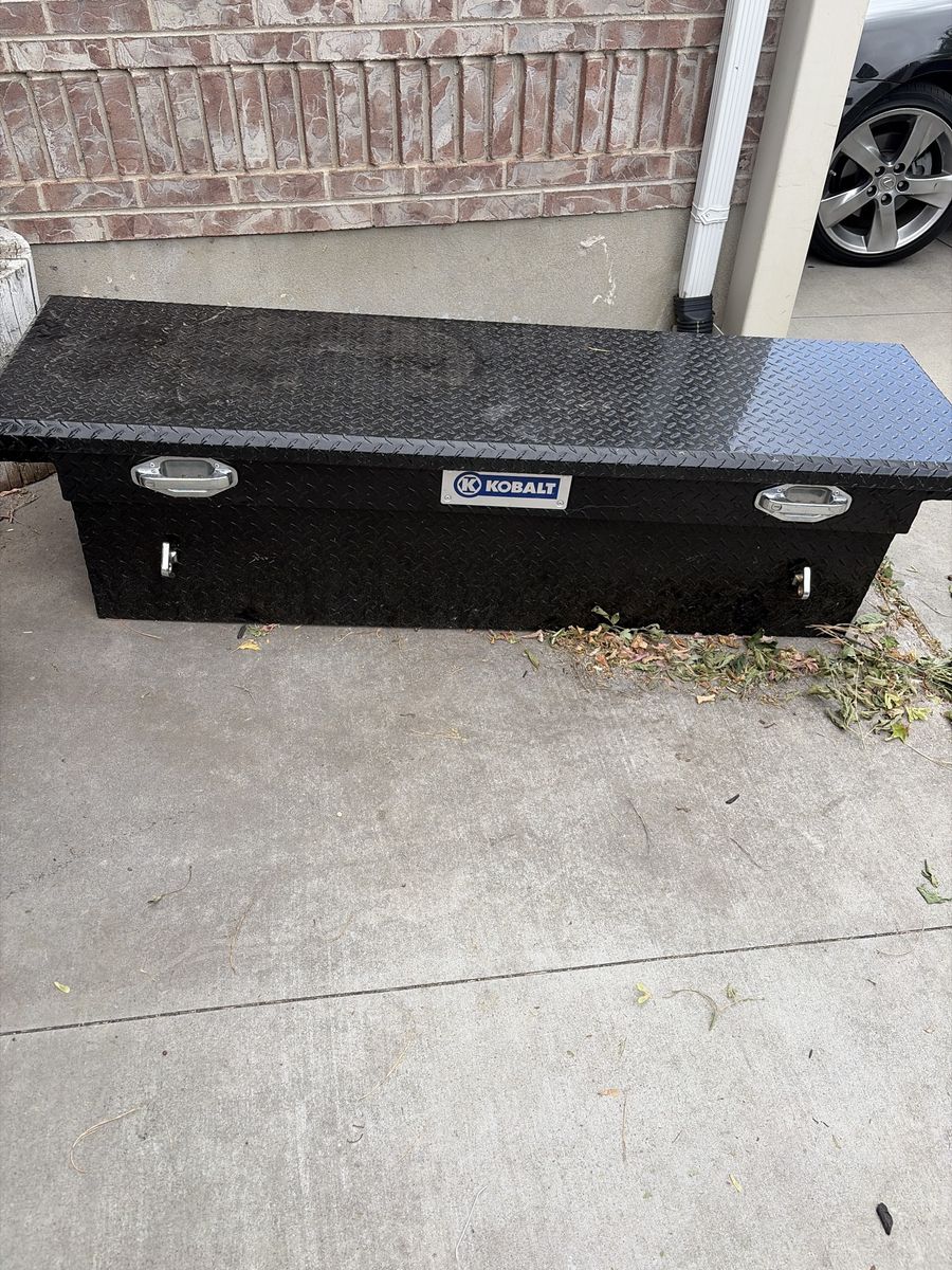 Kobalt Black Diamond Plate Aluminum Truck Tool Box - Weather Resistant Storage