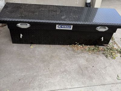 Kobalt Black Diamond Plate Aluminum Truck Tool Box - Weather Resistant Storage