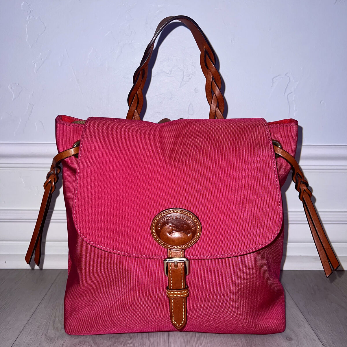 Dooney & Bourke Nylon Flap Backpack Bag - HARD TO FIND IN PINK!