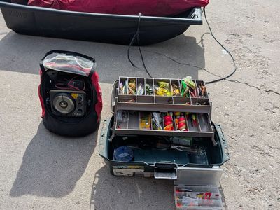 Complete Ice Fishing and Spearing Set Up See Everything in description