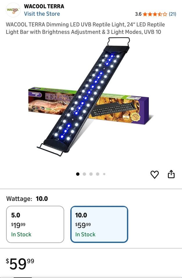 WACOOL TERRA Dimming LED UVB Reptile Light