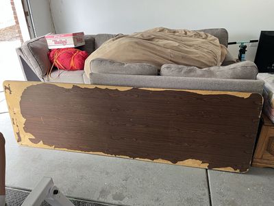 Free***Used Folding Table with Faux Wood Top and Metal Frame