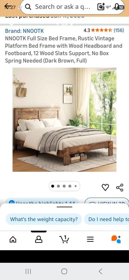 Wood full bed frame