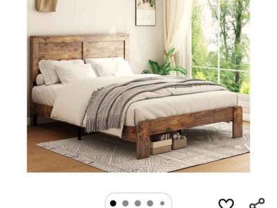 Wood full bed frame