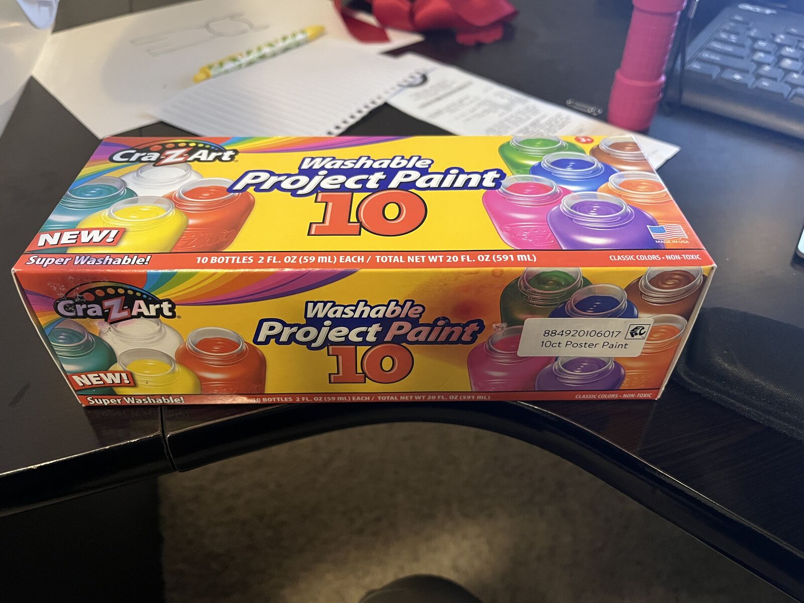 Cra-Z-Art Washable Project Paints, Assorted Colors, 10 Pack