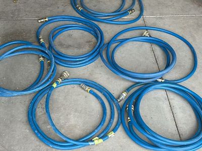 LOT PLUS 8LBLB+ 1/2-inch 200 PSI Blue Air Hoses with Quick Connect Fittings - Flame Resistant Cover
