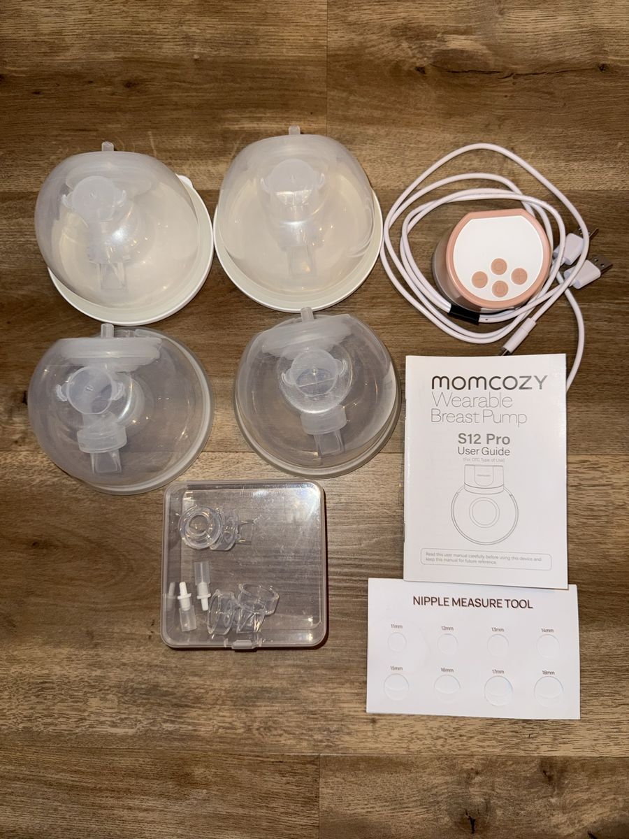 MOMCOZY S12 Pro Wearable Breast Pump with Nipple Measure Tool & Accessories