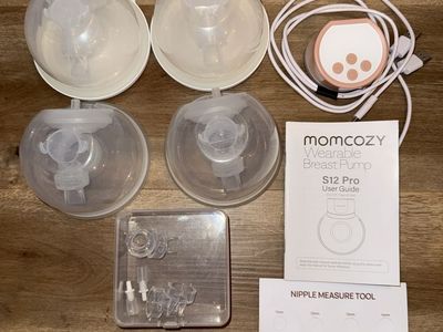 MOMCOZY S12 Pro Wearable Breast Pump with Nipple Measure Tool & Accessories