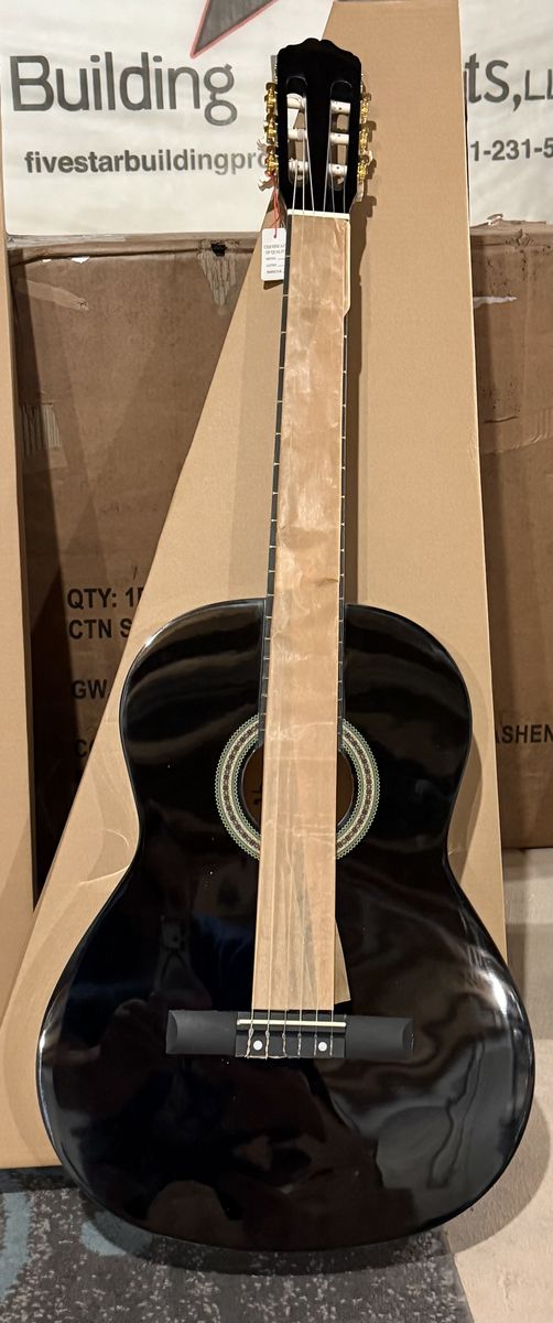NEW Schieffer Black Acoustic Classic Guitar