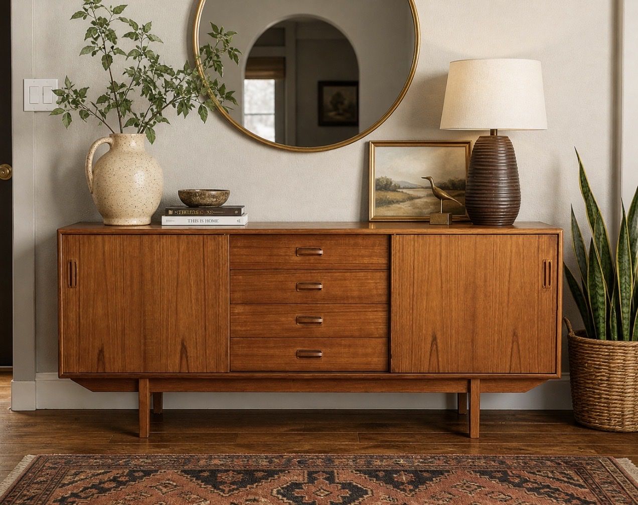 Danish Modern Teak Credenza / Sideboard – 72”