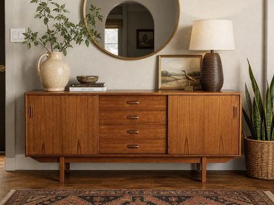 Danish Modern Teak Credenza / Sideboard – 72”