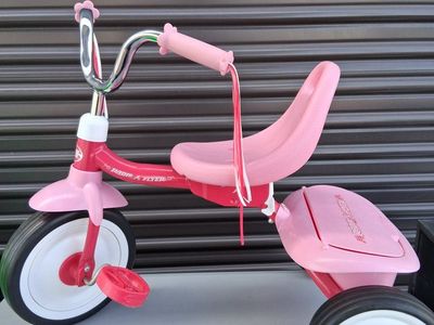 Radio Flyer Pink Tricycle with Storage, Classic Kids Trike for Toddlers.