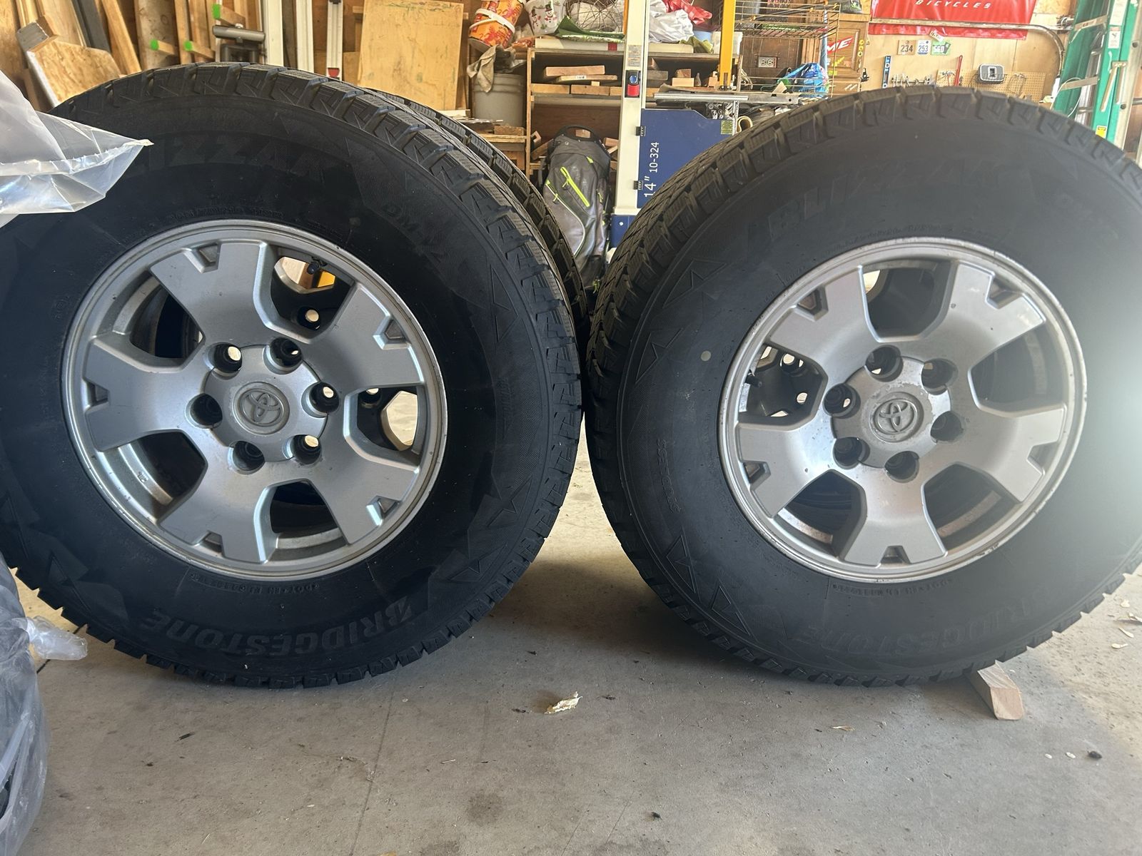 Snow tires on rims