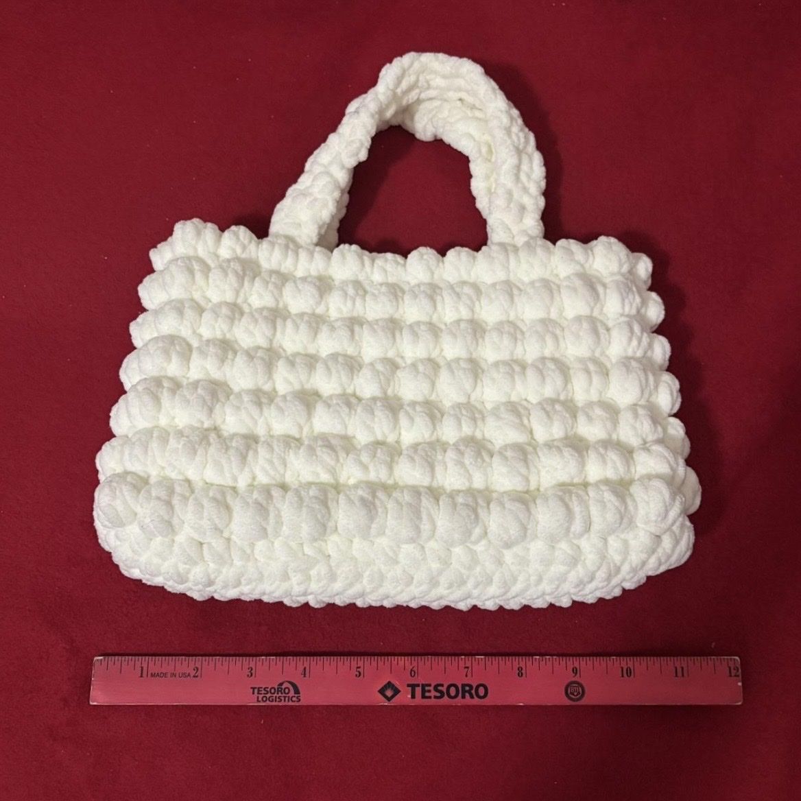 White handmade crochet purse/bag!!!