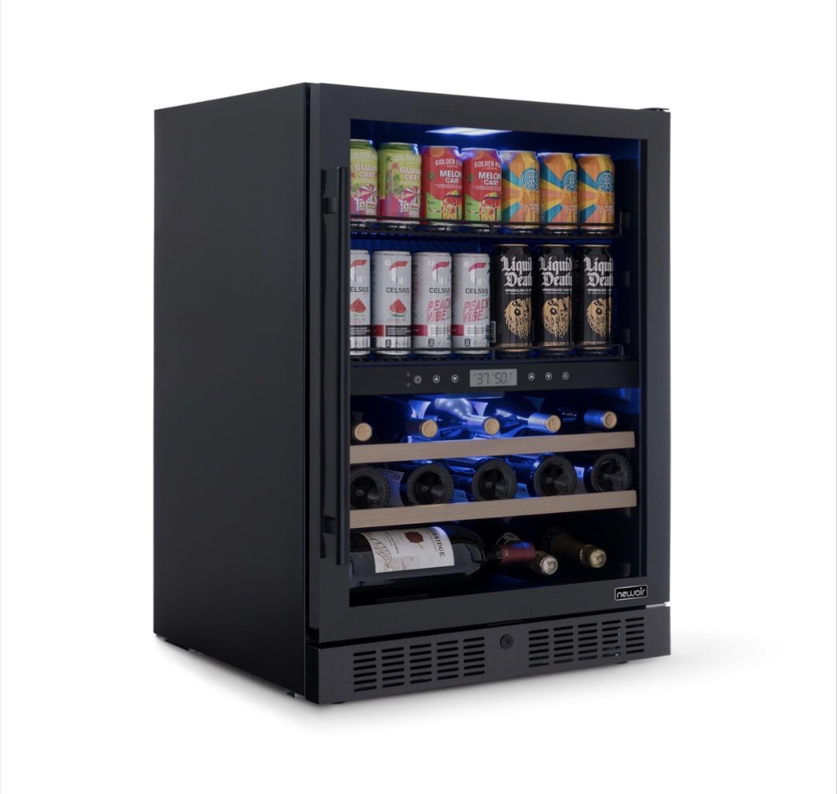 NewAir 24" Dual Zone Beverage Refrigerator & Wine Cooler for 24 Bottles & 100 Cans