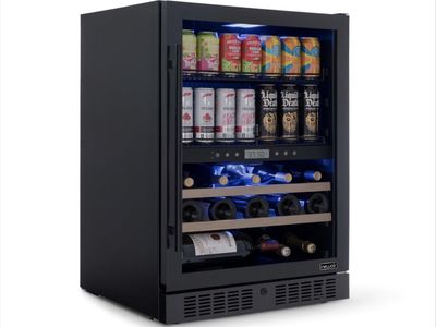 NewAir 24" Dual Zone Beverage Refrigerator & Wine Cooler for 24 Bottles & 100 Cans