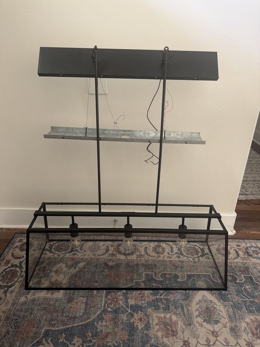 Industrial Farmhouse 3-Light Black Cage Chandelier Pendant Light Fixture