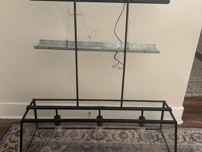 Industrial Farmhouse 3-Light Black Cage Chandelier Pendant Light Fixture