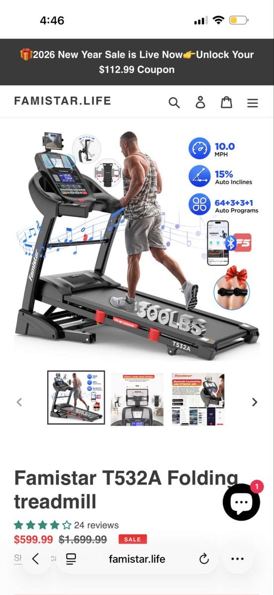 Famistar T532A Folding Treadmill brand new