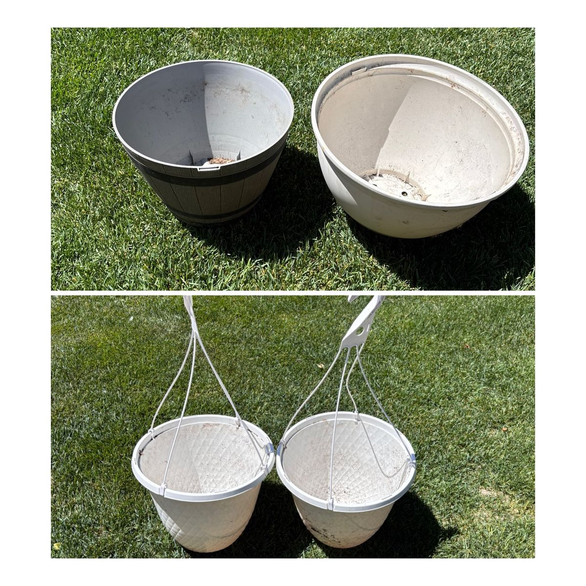 Planter pots/hanging baskets $5 each.