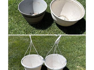 Planter pots/hanging baskets $5 each.