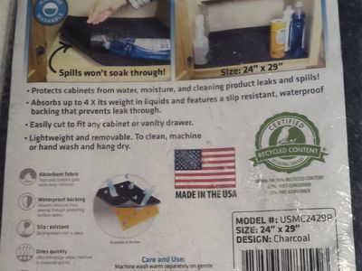 Drymate Premium Under Sink Mat, Waterproof Cabinet Protection Mats for Kitchen & Bathroom, Absorbent Shelf Liners