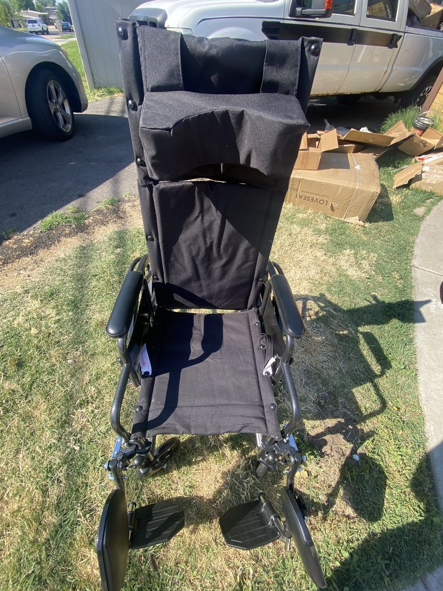 Transport Chair, Wheelchair, 16” seat, reclines