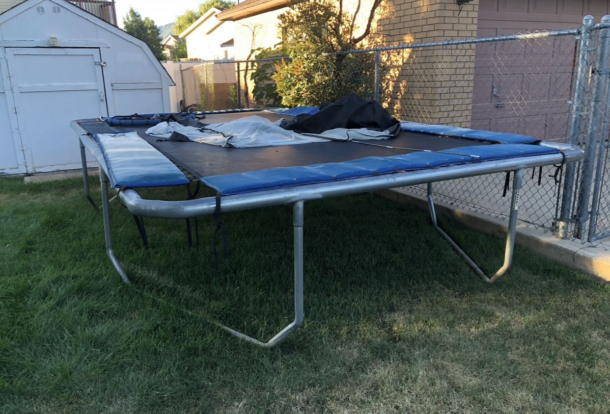 7 x 14 rectangular trampoline, $800