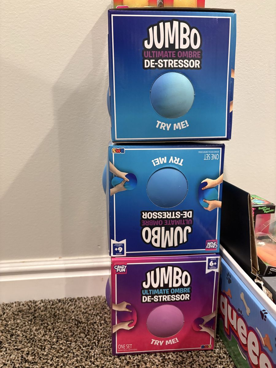 Crazy Fun RMS Jumbo Ultimate Ombre De-Stressor Squeeze Balls Set of 3