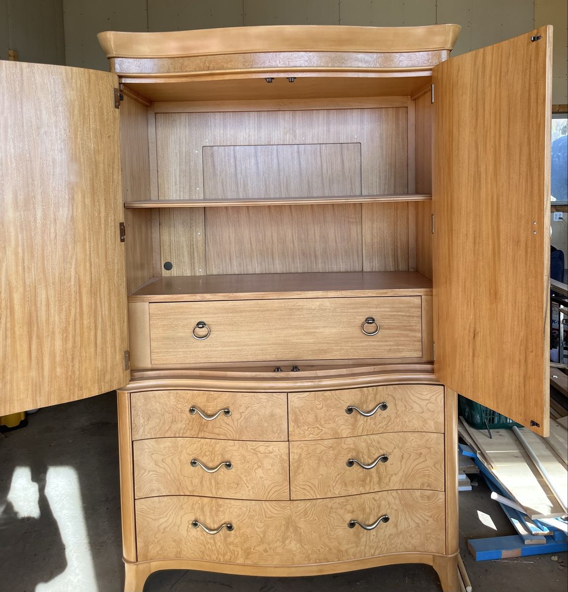 Art Deco Burl Wood Armoire