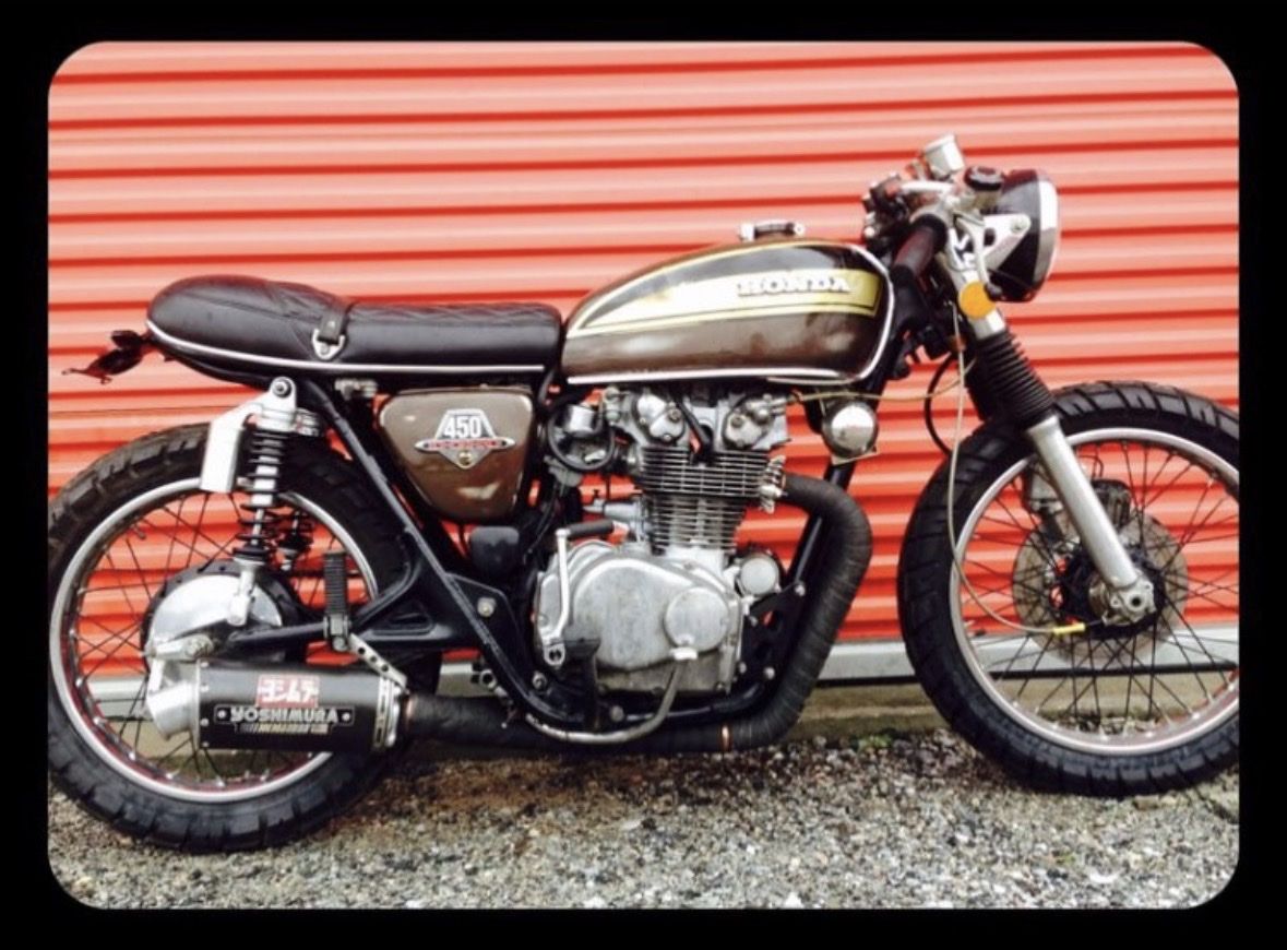 1974 Vintage Honda 450 Cafe Racer Custom Motorcycle Brown