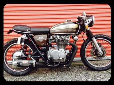 1974 Vintage Honda 450 Cafe Racer Custom Motorcycle Brown