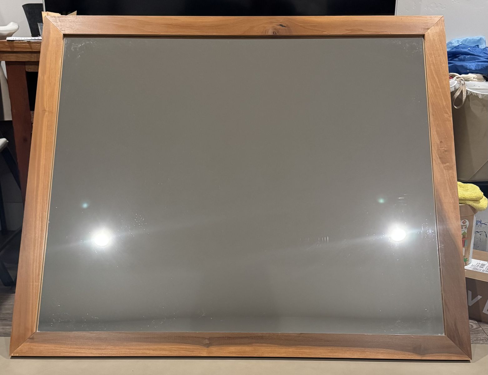 Mirror - wood frame hanging wall mirror