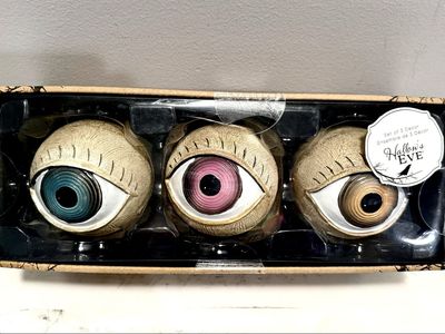 Halloween Hallow's EVE Set of 3 Eyeball Halloween Decor Spheres